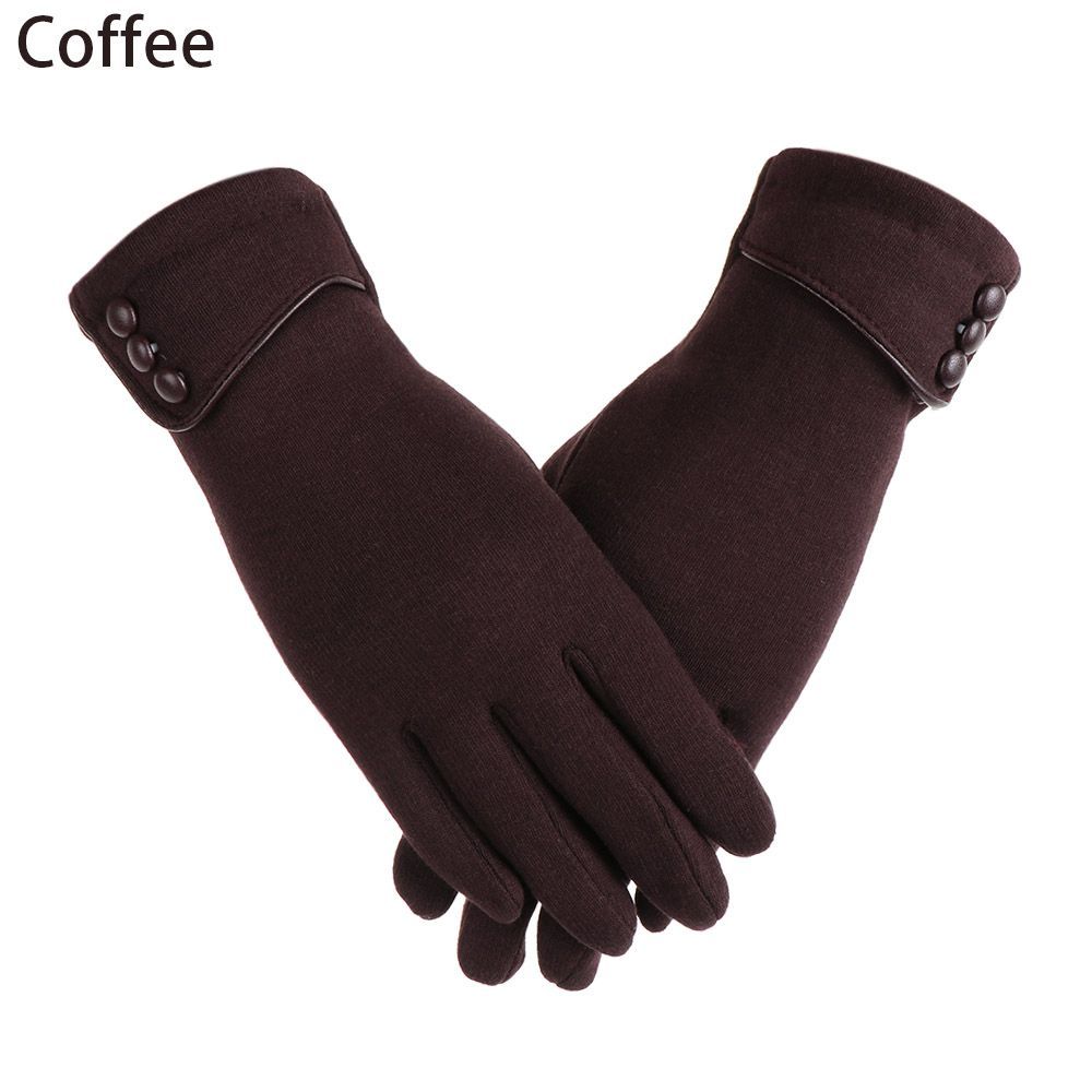 Women Thicken Winter Warm Plus Velvet Driving Mittens Touch Screen Gloves Skiing Gloves