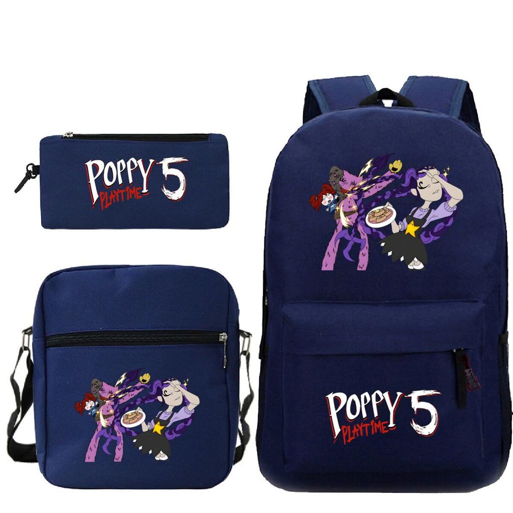 Школьный рюкзак большой вместимости с плечевым ремнем; студенческий трехпредметный набор пеналов