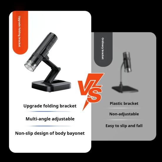 Цифровой микроскоп с регулируемой подставкой 8 светодиодных ламп 50X-1000X 1080P USB WiFi