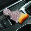Блестящая алмазная мягкая щетка для сметания пыли в салоне автомобиля, инструмент для мытья автомобиля, щетка для пыли в салоне автомобиля, щетка для чистки щелей клавиатуры, трендовая чистящая щетка