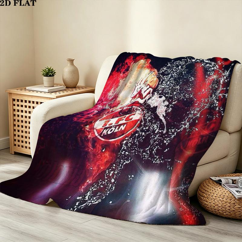 FC Köln Print Flannel Blanket, High quality Comfortable for All Seasons, Home Decor, Warmth and Comfort, Perfect for Christmas Gifts
