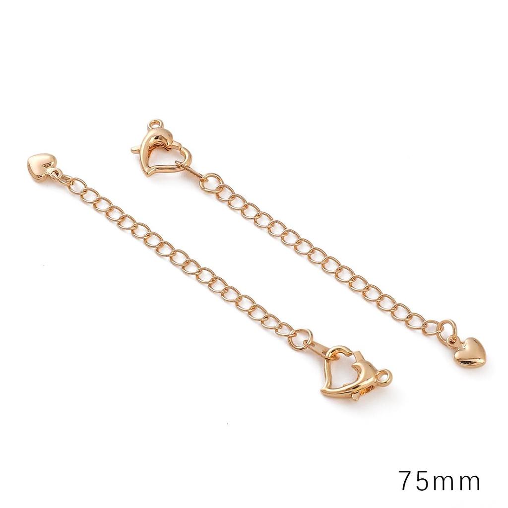 Copper Clad Iron Peach Heart Buckle Tail Chain For DIY Jewelry Making Craft Accessories