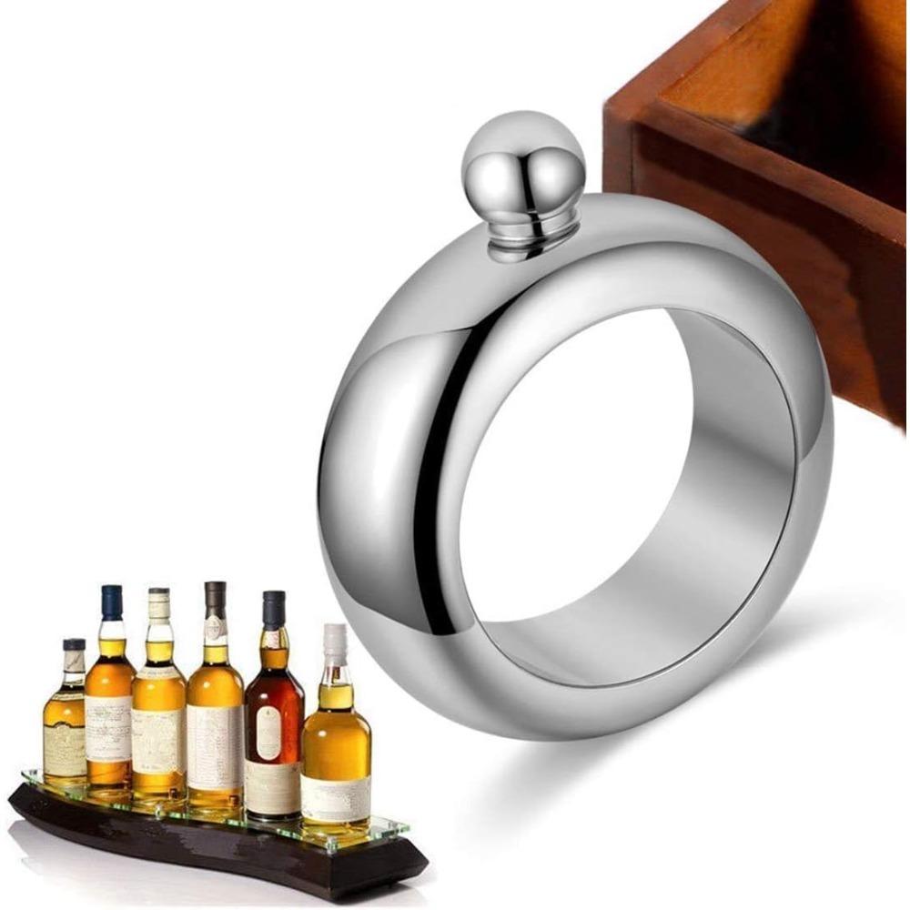 3,5 унции Металлическая фляга-браслет Подходит для виски, водки, для хранения виски/алкоголя, винные аксессуары, круглая шикарная фляга