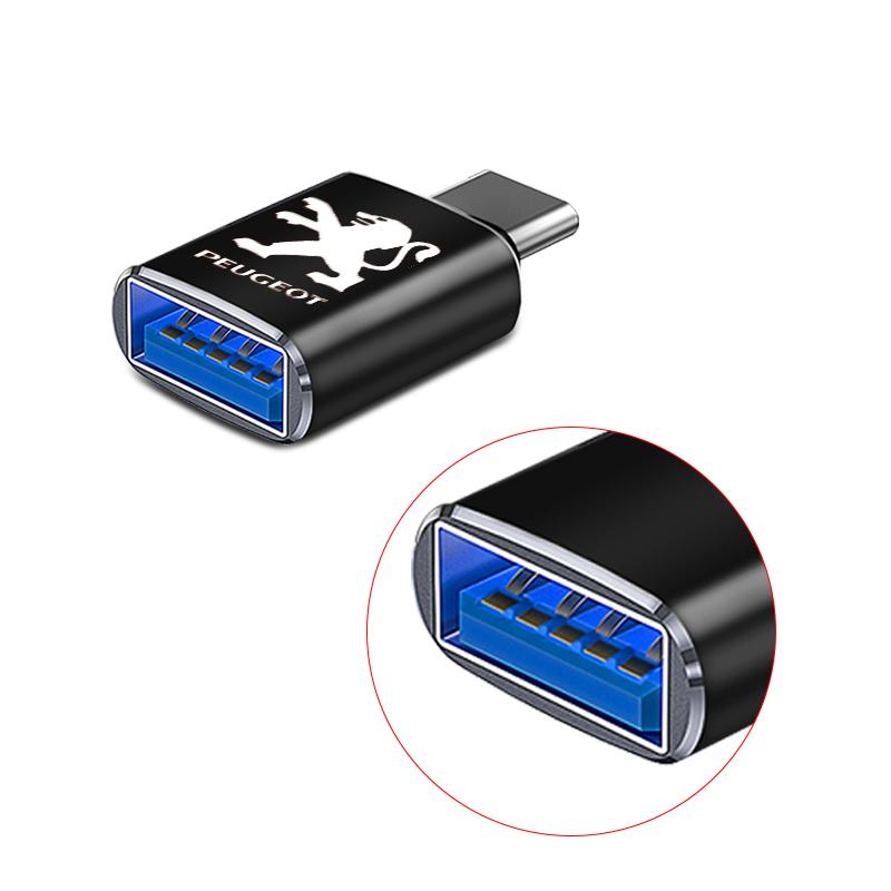 1 шт. Автомобильный USB Type C кабель-конвертер Адаптер для зарядки Автомобильные аксессуары Для Peugeot 308 408 508 RCZ 208 3008 2008 206 207 108 406 407 408 206 208 306 307
