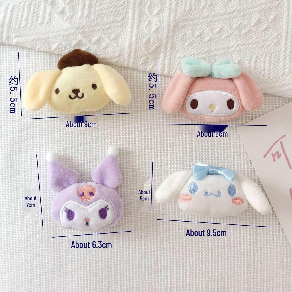 Sanrio My Melody & Cinnamoroll Плюшевая повязка на голову, брошь и подвеска для сумки