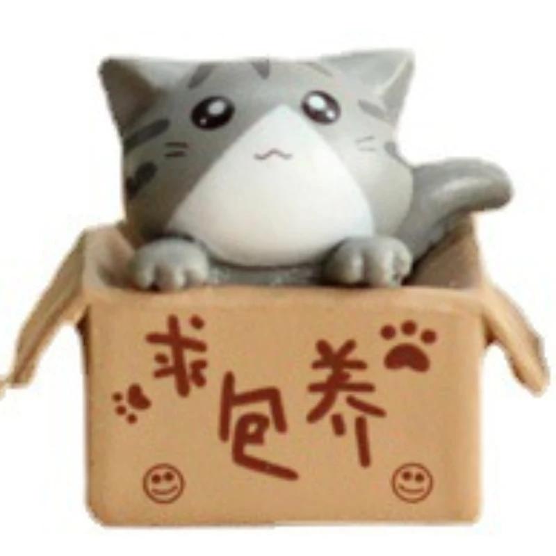 1 шт. Миниатюрная кошачья статуэтка в виде садового котенка, подарок для детей, детской комнаты, милая игрушка Kawaii, миниатюрные фигурки, украшение для дома