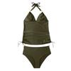 Women's Solid Color Panel Split Flat Angle Large  Swimsuit Swimwear Bathing Suit