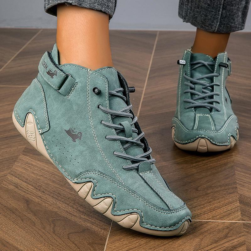 Женские спортивные кроссовки с высоким верхом, удобные, легкие, нескользящие, для ходьбы, лоферы, модные, на шнуровке, уличные ботинки до щиколотки на подошве