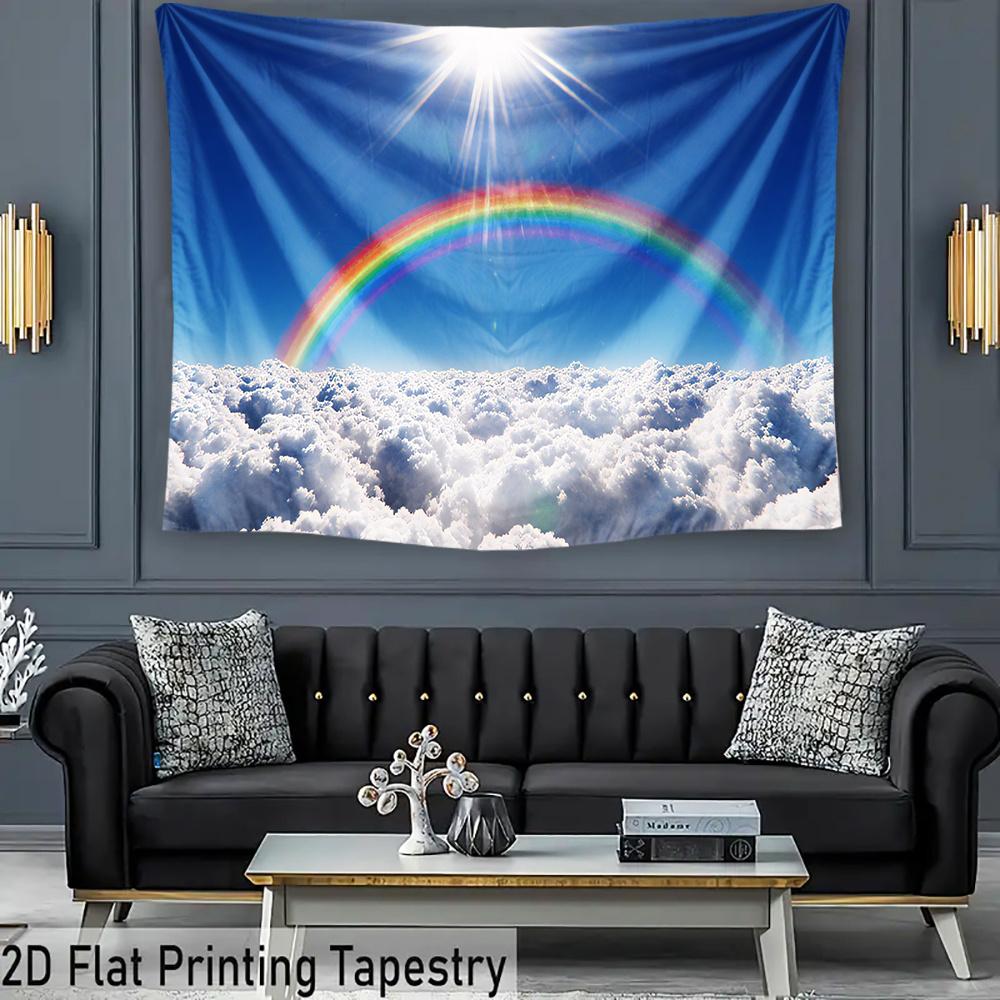 2D plane 1 piece of cloud sea and rainbow reflecting the sunrise multi-functional banner background fabric