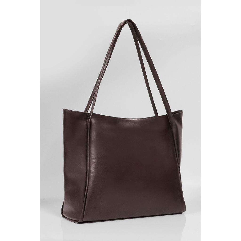 Women's Black Zipper Shopper Bag