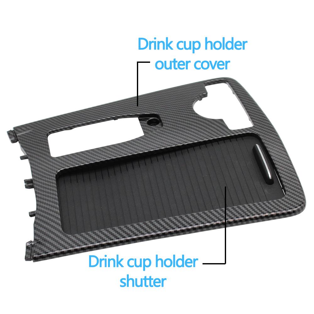 Центральный подлокотник из углеродного волокна с левым рулем, держатель для стакана, шторка, внешняя рама, панель для Benz W204 W207 W212 C180 C200 C220