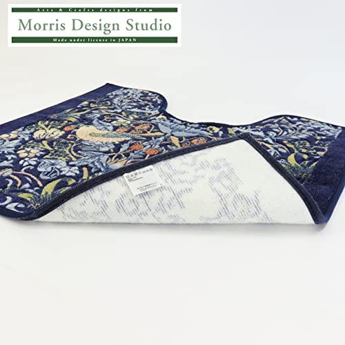 Коврик для туалета Morris Design Studio, «Клубничный вор», Сине-зеленый, 60x65 см, FT1702A, от Kawashima Selkon Textiles, Сделано в Японии