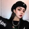 Kangaroo Wool Beret Women's Retro Fashion Forward Hat Autumn and Winter Reverse Painter Hat British Mesh Bud Hat