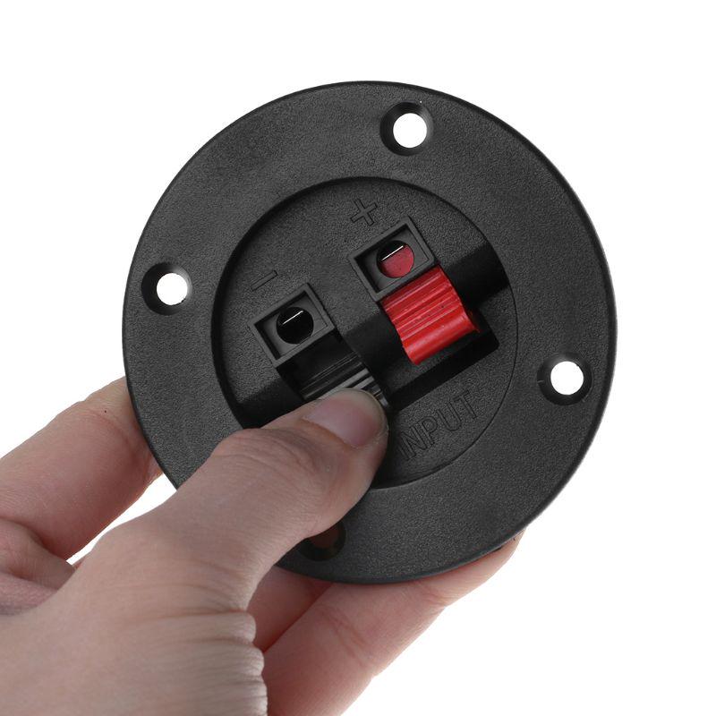 2 шт., детали разъема с круглой чашкой, экспресс-пружинный зажим, двойная переплетная стойка, винт, провод, золотой автомобильный сабвуфер, динамик, коробка, черный