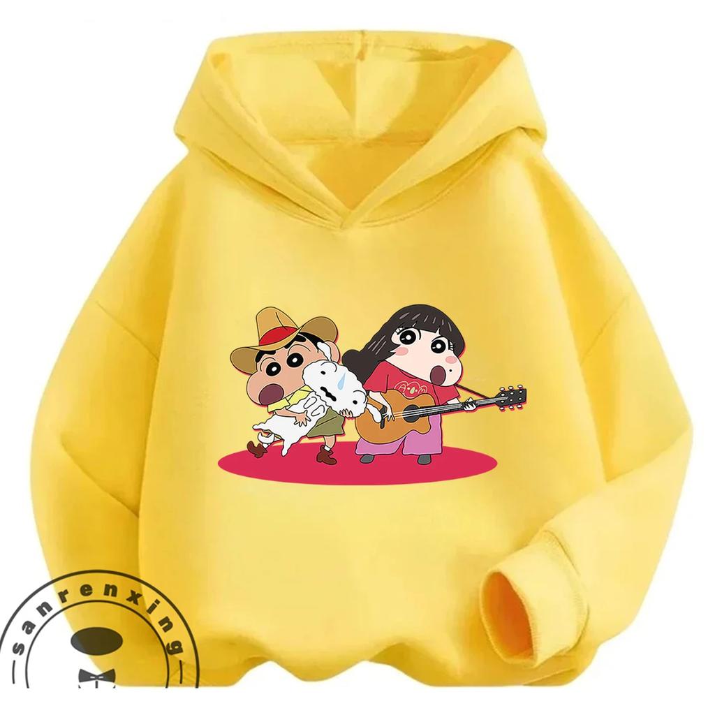 Popular Kids Hooded Tee Cute Cartoon Autumn Winter Casual Street Fashion Sweatshirt Crayon Shin Chan 3 14