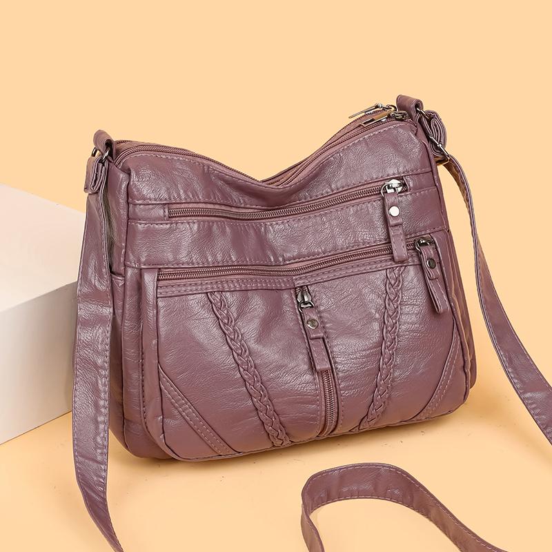 Многокарманная женская сумка через плечо из мягкой кожи, сумка для мам среднего и пожилого возраста, сумка через плечо