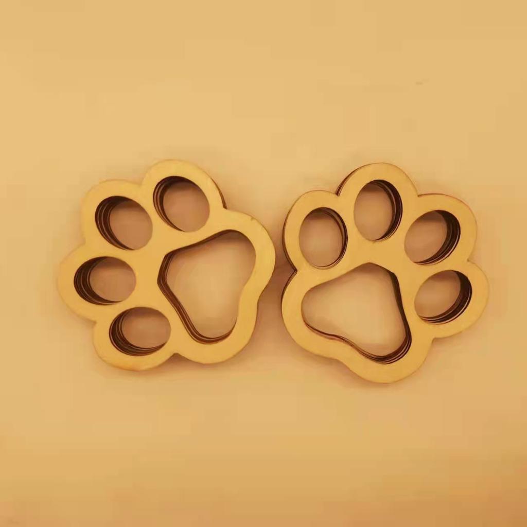 30 PCS Wooden Hollow Dog Bone Wooden Paw Print Crafts DIY Gift Party Decoration Label Painting Handmade