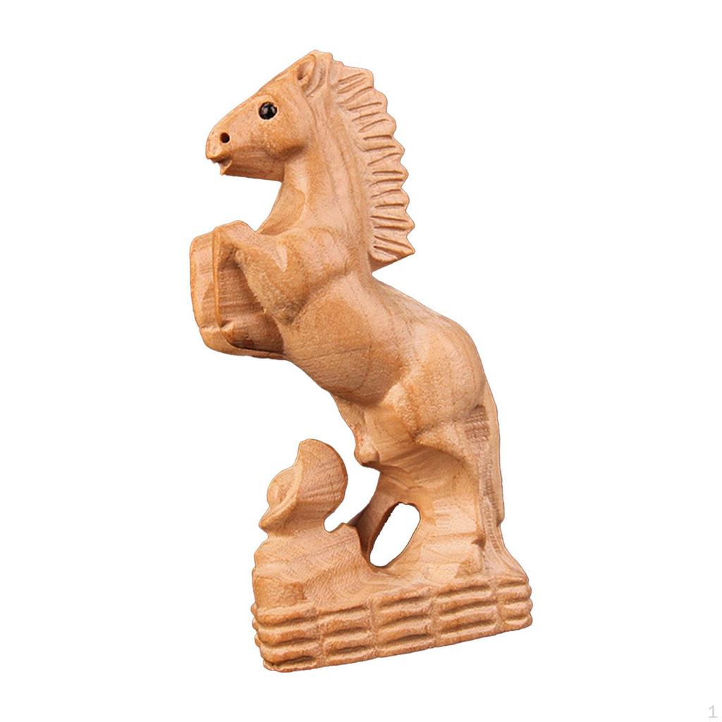 Ручная резная деревянная статуя лошади, поделки с животными, современные настольные аксессуары, настольная фигурка