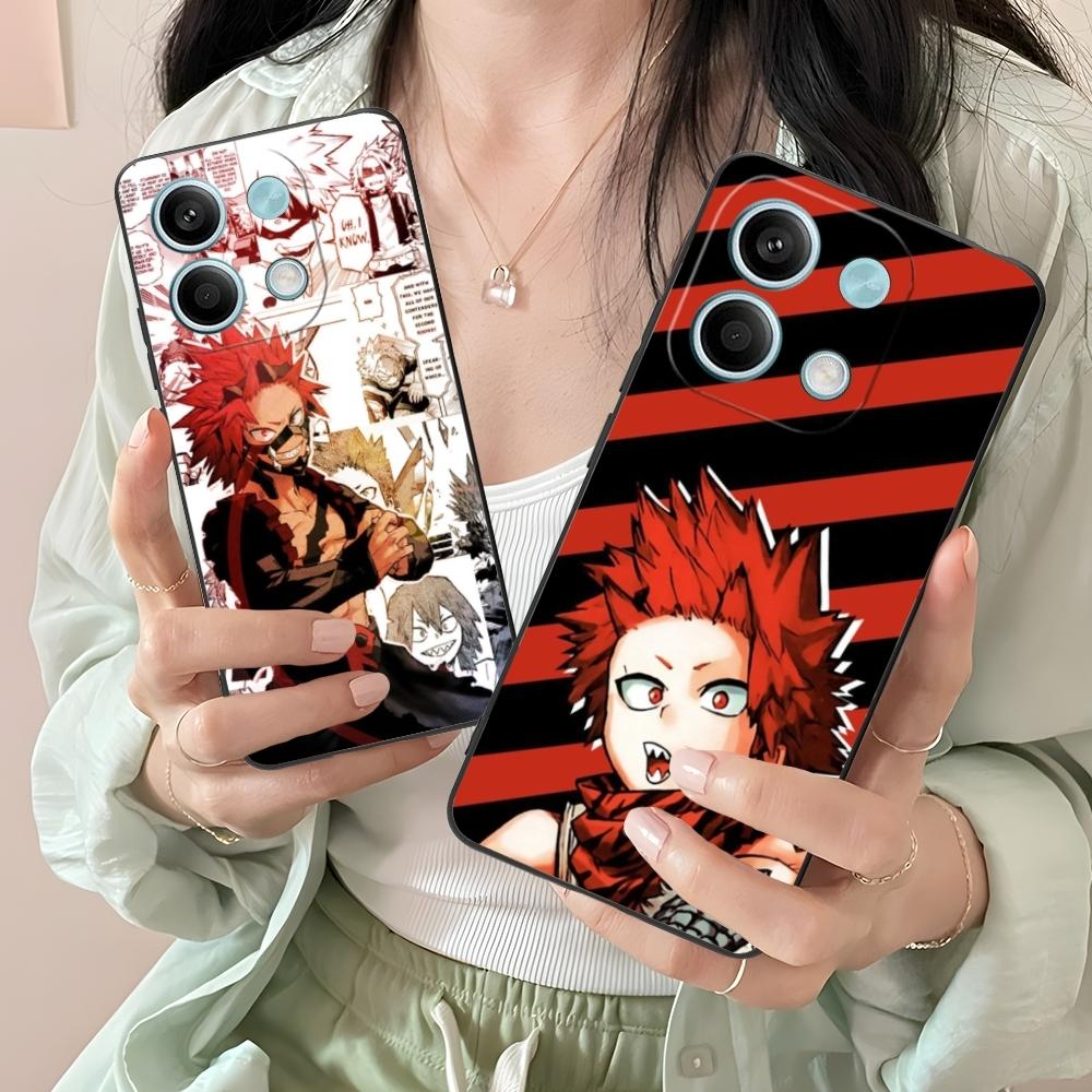 Hero Kirishima Eijirou Mobile Phone Case for Xiaomi Redmi 13 13C 12 12C 10 10C A1 A2 A3 Plus 5G Black Soft Phone Cover Shell