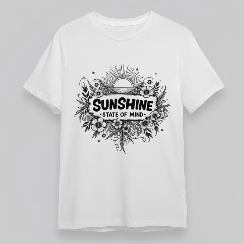 Женская футболка большого размера Модная Классическая Футболка Состояние Солнца Разум Цветочный Графический Принт