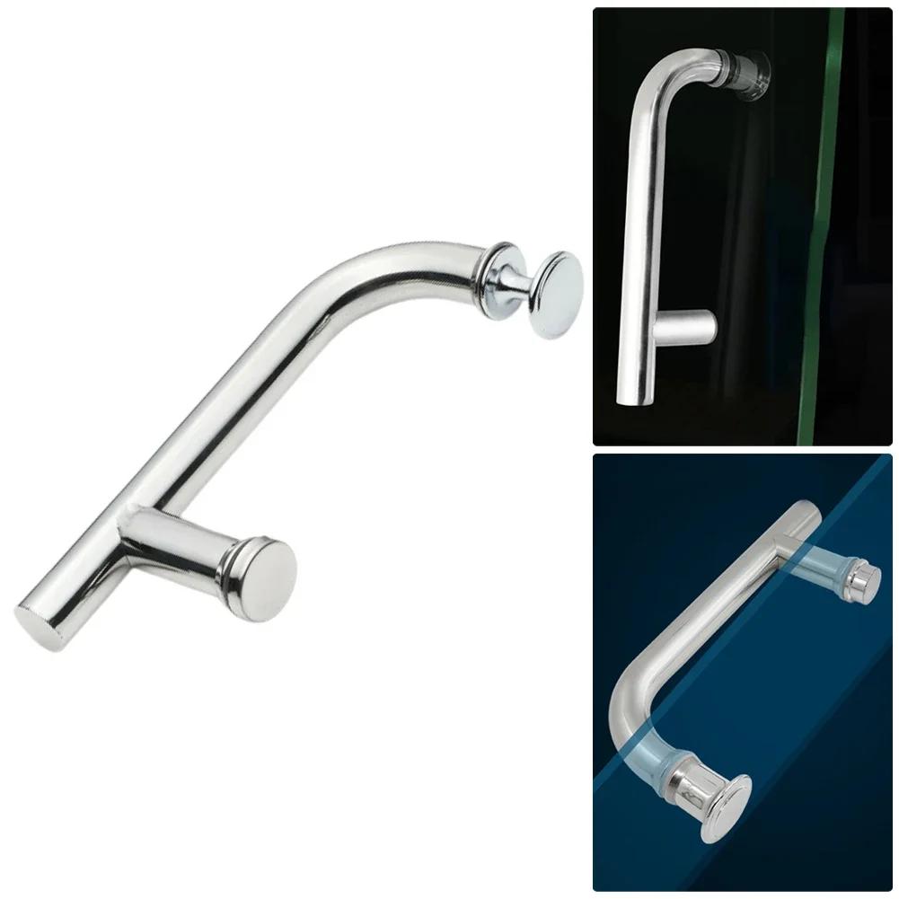 Ручка для душевой двери с отверстием 145 мм, ручка для раздвижной стеклянной двери, для ванной комнаты, душевая кабина, нержавеющая сталь, хром, F-образная ручка, фурнитура для дома
