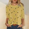 Women's Long Sleeves T-shirts Fall/Winter New Cute Bee Print Tees Fashion Trend O-neck Tops Casual Loose Cotton Women Clothing