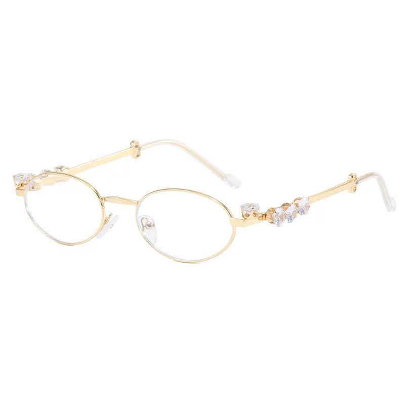 Модные винтажные солнцезащитные очки в стиле Y2K со стразами и защитой от синего света