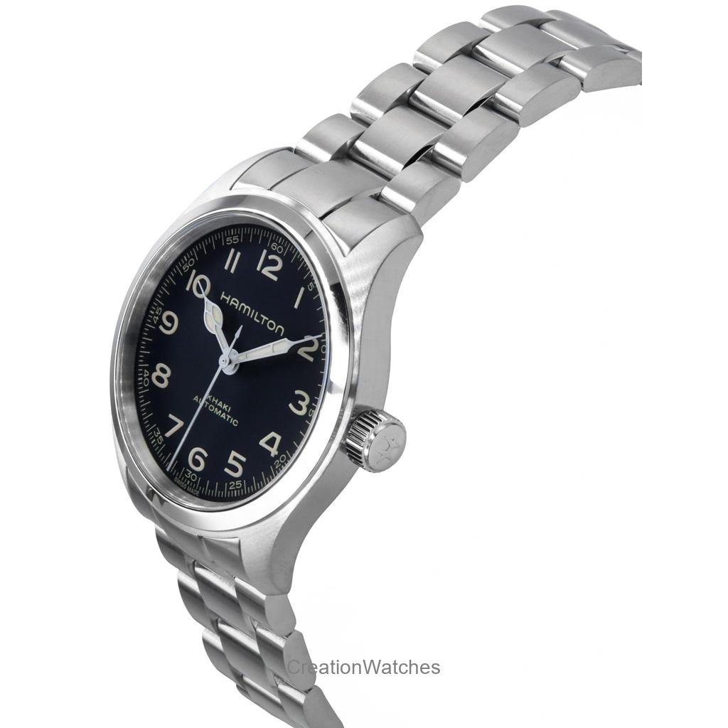 Hamilton Мужские часы Khaki Field Murph из нержавеющей стали с черным циферблатом, автоматические H70405130 100M