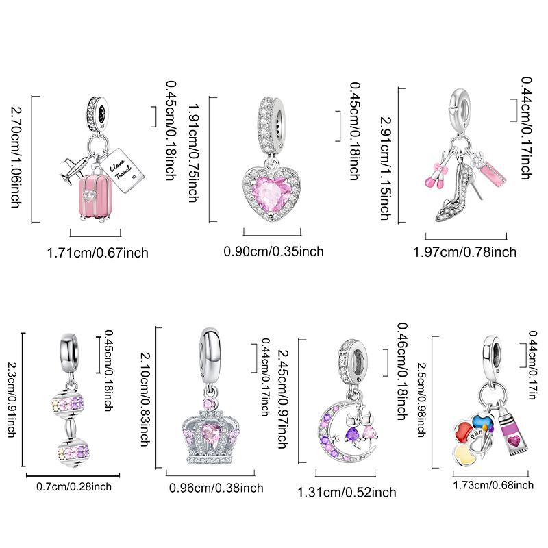 Медные Розовые Духи Корона Шармы Бусины Подходят для Изготовления Браслетов и Ожерелий Своими Руками Подарок Высококачественной Бижутерии для Женщин