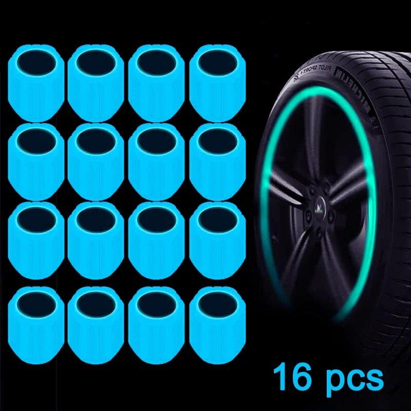 Светящиеся колпачки клапанов шин, флуоресцентные крышки штока шин, ночные светящиеся колпачки штока клапана, сопла, световые колпачки клапанов для автомобиля, мотоцикла