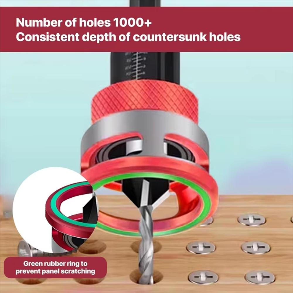 Alloy Cone Wood Countersink Drill Bit Set Four-Blade Adjustable Depth Countersunk Drill Bit Low Friction Hex Shank