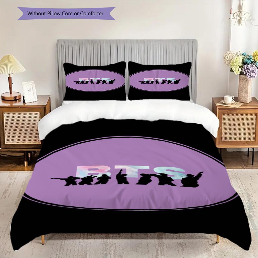 Bts Soul Journey Seoul Concert Reflections Three-piece set (1 * duvet cover + 2 * pillowcase, without core) 2D Flat Duvet cover and pillowcase