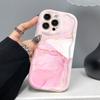 Розовый Мраморный Узор Волнистый Кремовый Чехол Для Телефона Для iPhone 16 17 Pro Max 15 14 Plus 13 12 11 Pro Max 16e 17e Ударопрочный Мягкий Чехол