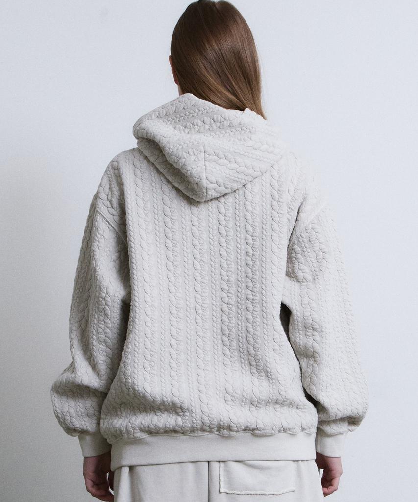 ADERNM Granpa Cozy Cable Hoodie (Beige)