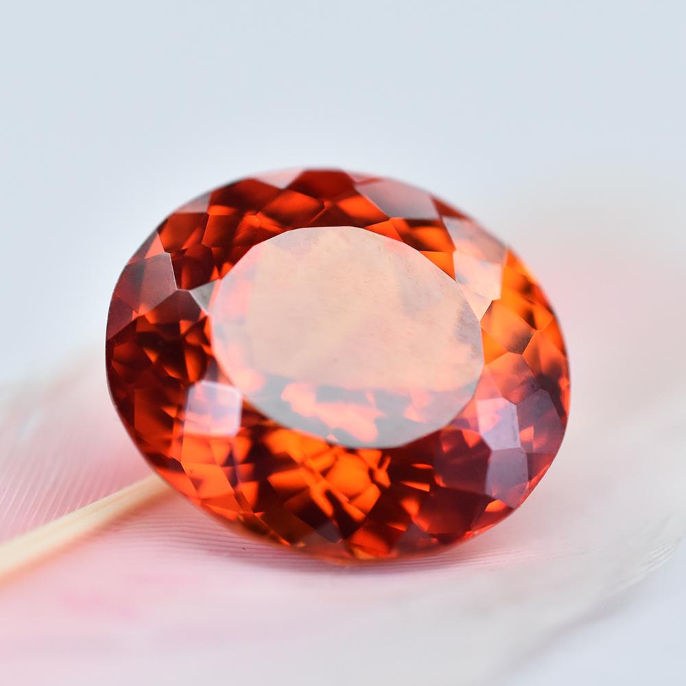 Natural 18 Ct Orange Sapphire Oval Cut Flawless Loose Gemstone On Sale