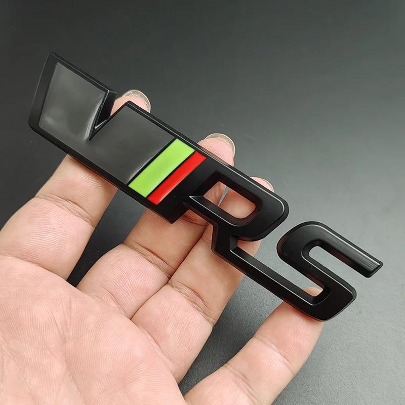 JIYQ3 3D Metal VRS Logo Car Emblem Rear Tail Bumper Badge Sticker For Skoda Rapid Octavia 2 3 A5 RS Kodiaq Fabia Superb Accessories