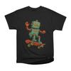 Мужские повседневные рубашки с коротким рукавом SKATEBOT Черные футболки Оверсайз футболки