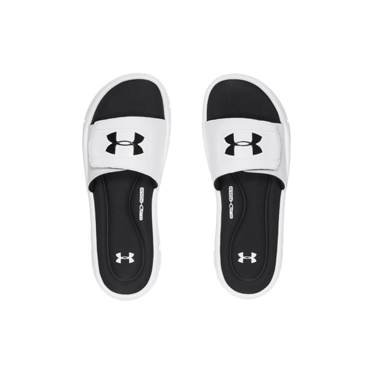 Under Armour Ignite 5 Slide White Black Men Sneakers 1287318-100