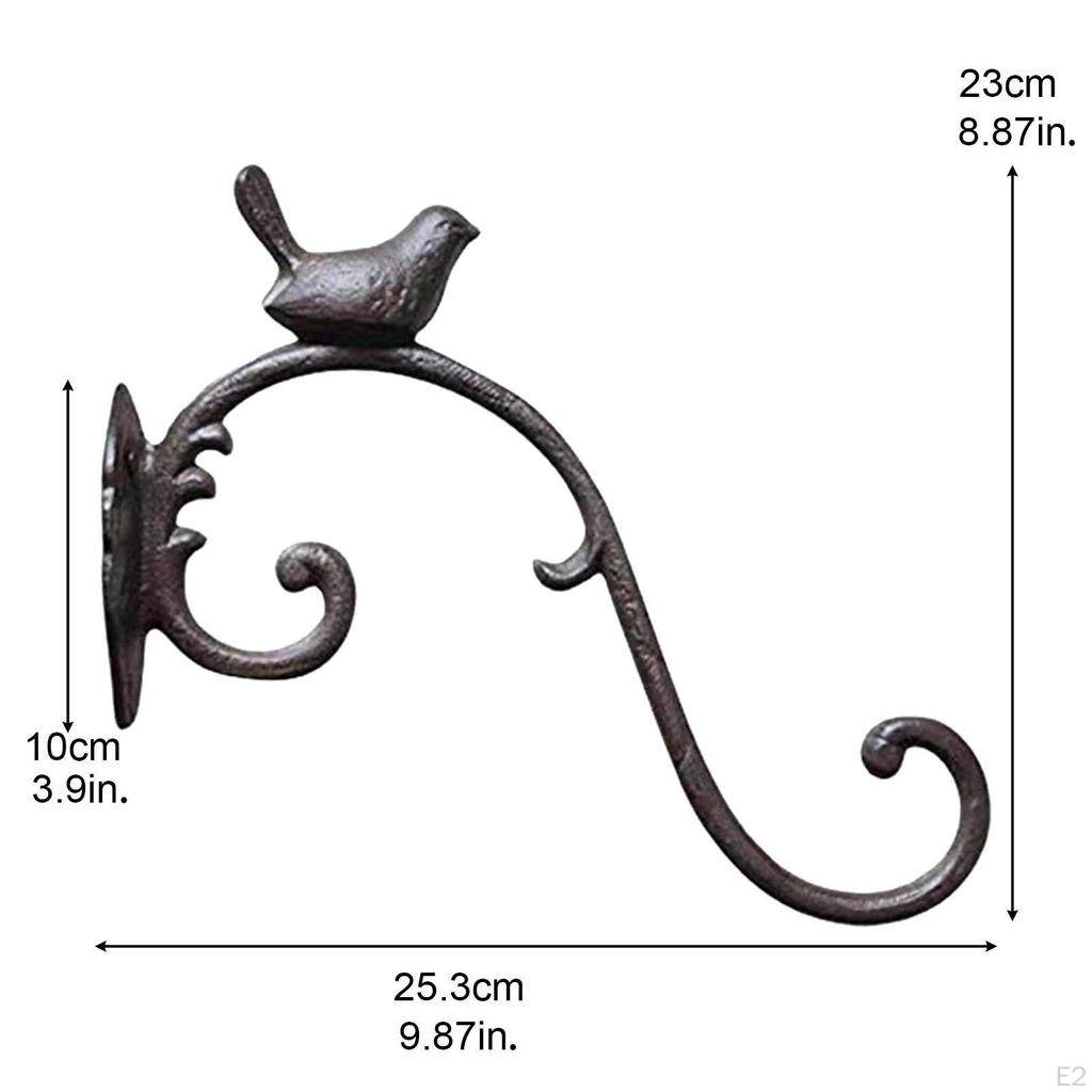 Cast Iron Bird Statue Plant Hanger Length 25cm Decorative Garden Decoration for Wind Chimes Lantern