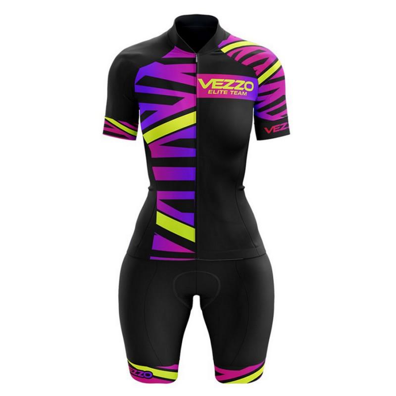 Womens Triathlon Cycling Suit Short Sleeve Tight Fit Road Bike Jersey Set