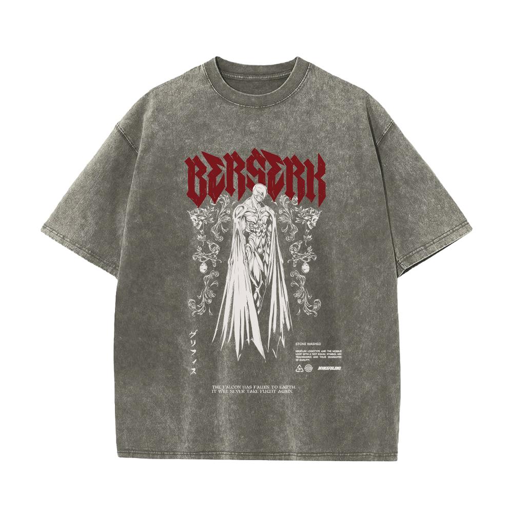 Футболка аниме Berserk Guts Acid в стиле ретро с винтажным принтом, мужская повседневная футболка с коротким рукавом из хлопка Harajuku, унисекс