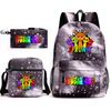 Rhythm Box Game Merchandise Student Bag Sprunki Cartoon Starry Sky Backpack Leisure Bag 3-piece Set D