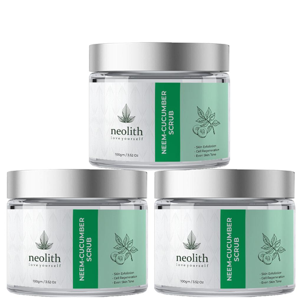 Neolith Скраб с ним и огурцом || Отшелушивает кожу, удаляет черные точки || С миндальным маслом || Без парабенов, кремния и сульфатов – 100 г.