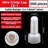 1000pcs Nylon Closed End Crimp Terminal Set 1X 2X 5X Wire Connector Pack for Electricians Home Decoration and Repair