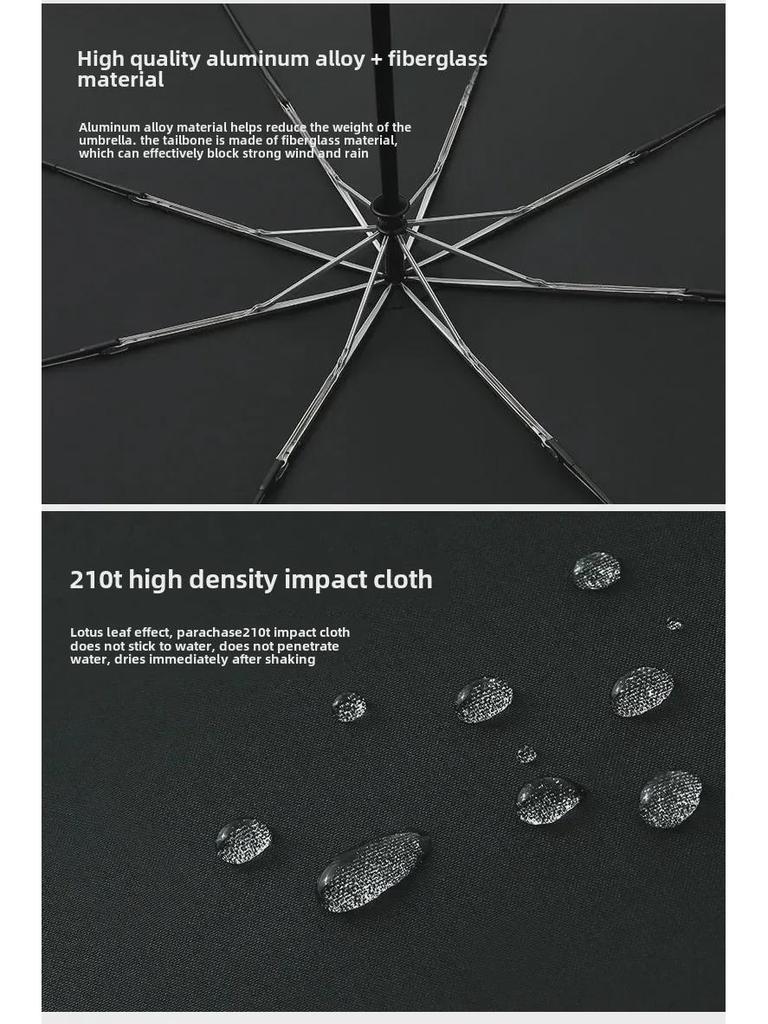 PARACHASE 1.2m Fully Automatic Folding Umbrella with Knife Handle - Korean Forest Design, Business Style.