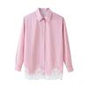 European and American style French women's clothing fashion versatile temperament casual lace shirt shorts set
