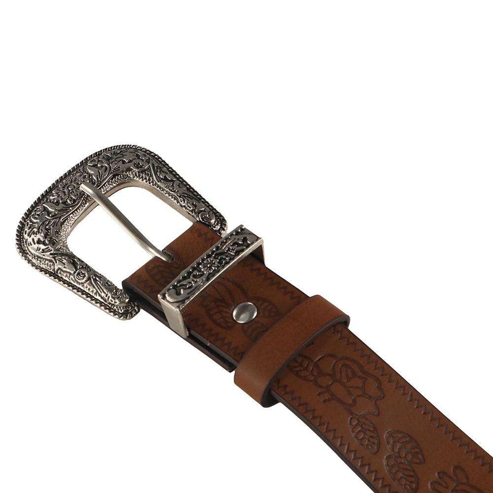 Vintage Printed Ethnic Style Belt Y2k Pants Decorative Gothic PU Leather Belt Female