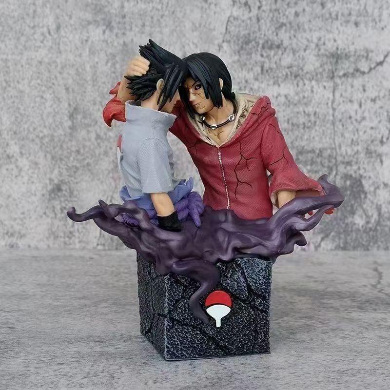 Naruto Sasuke Uchiha Brother Reconciliation Summon Series anime figures Fierce position Divine Rasengan can Move PVC toys Gift