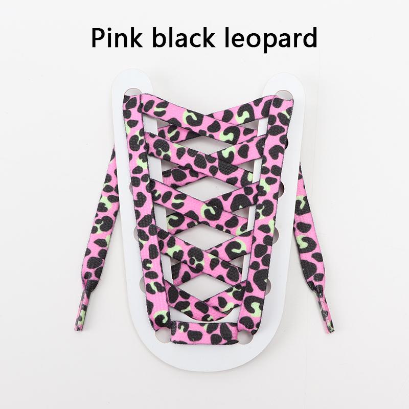 Leopard Print Flat Shoelaces Sneakers Colorful Shoelace Classic Animal Patten Shoe Laces Canvas Zebra Tiger Snake Shoestrings
