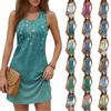 Женское модное повседневное платье с круглым вырезом и принтом без рукавов